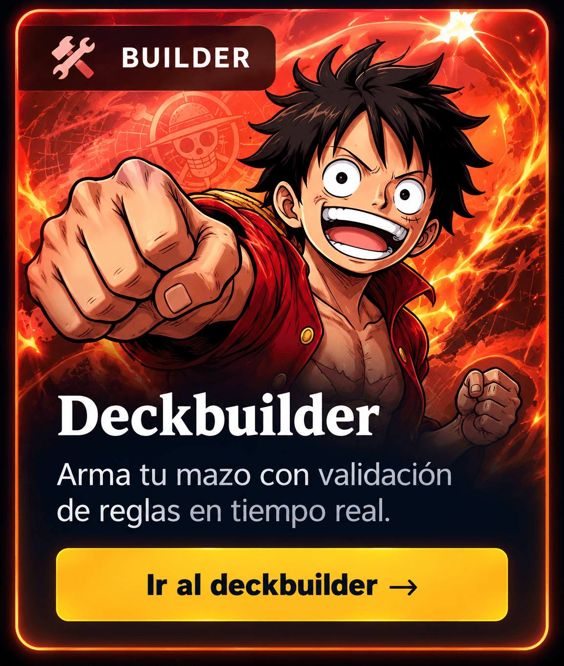 Deckbuilder — Arma tu mazo con validación de reglas en tiempo real.