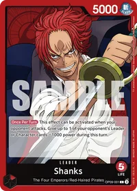 OP09-001 Shanks líder carta auténtica One Piece TCG