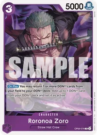 OP09-076 Roronoa Zoro Morado Personaje One Piece TCG Emperors in the New World