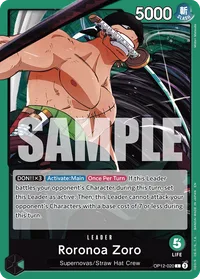 OP12-020 Roronoa Zoro Verde Líder One Piece TCG Legacy of the Master