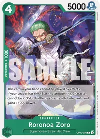 OP12-036 Roronoa Zoro Verde Personaje Legacy of the Master One Piece TCG