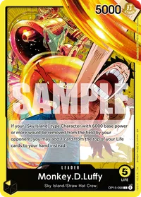 OP15-098 Monkey D. Luffy Amarillo Líder One Piece TCG