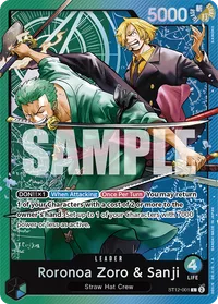 ST12-001 Zoro Sanji Verde Azul Líder One Piece TCG